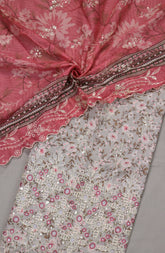 Bin Saeed Embroidered Cotton Unstitched 3 Piece Suit - Design-08 - BS25MDS - Grey - Mid Summer Collection